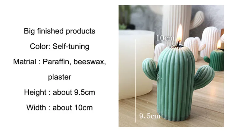 Cactus Silicone Wax Candle Mold Aromatherapy Plaster Mould Handmade Wedding Decoration Candle Mold