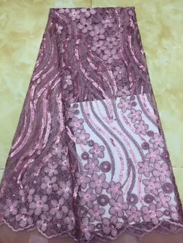 

French Net Lace Fabric 2018 Latest African Lace Fabric With Embroidery Mesh Tulle Lace Fabric High quality Nigerian Lace