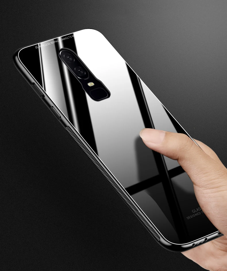 Luxury Slim Glossy Tempered Glass Case For Oneplus 6 Soft Silicone Frame Shockproof Hard Cover Case For One Plus 6 Oneplus6 1+6 (12)
