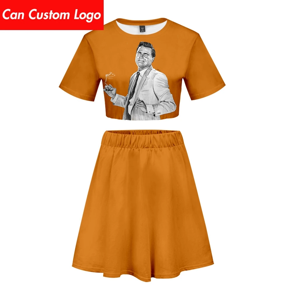 

Once Upon A Time In Hollywood Short skirt suit Hot 2 Short Sleeve T-shirt and suit Two Piece High Quality Casual set plus size
