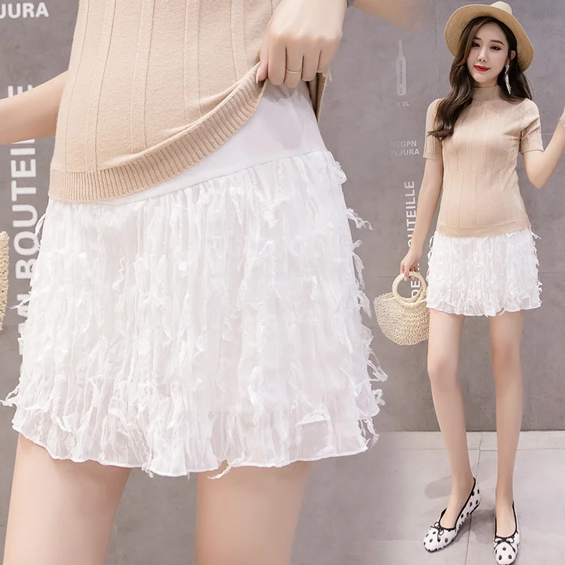 

2019 summer new pregnant women skirt fashion wear hook embroidery pregnant women skirt pregnant women pleated skirt
