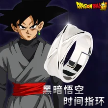 Супер Dragon Ball-z черный Сон Гоку Гоко время палец 925 кольцо внутренний круг: 47-50 мм