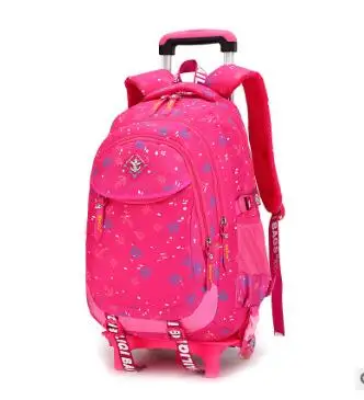 ZIRANYU школьный рюкзак на колесиках для путешествий, чемодан на колесиках, школьная сумка на колесиках для девочек, школьный рюкзак на колесиках для девочек - Цвет: 2 wheels rose red
