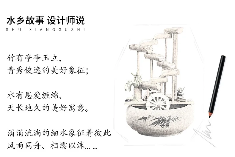 Фонтан Воды Бытовой бамбук фэншуй увлажнитель колеса креативный подарок украшение аквариума