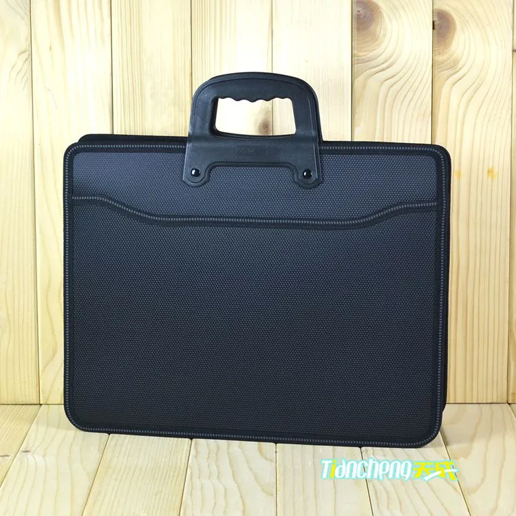 Business custom A4 zipper Men Briefcase Document Bags High capacity Portable File folder/a case