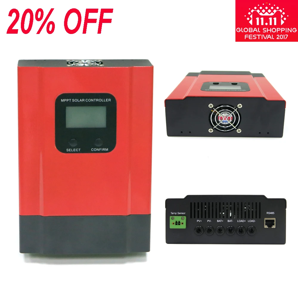 

MPPT 60A Solar Controller 12V 24V 36V 48V Auto Control Backlight LCD Display RS485 Communication wifi optional