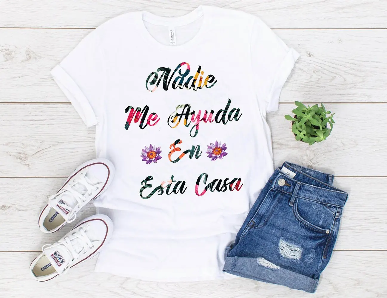 Cute Spanish Tshirt Flowers Funny Spanish Shirts for Women Cotton Top