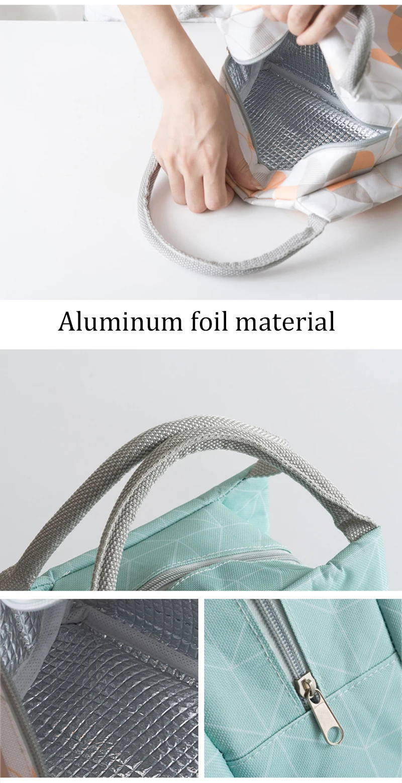 LIYIMENG Lunch Box Handbag Students Food Organizer Waterproof Fruit Container Kitchen Storage Dinner Bag B5