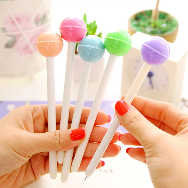 

36pcs Korean Stationery Creative Cute Lollipop Neutral Pen Creative Needle Pen Signature Pen Black Ink Writing Wholesale
