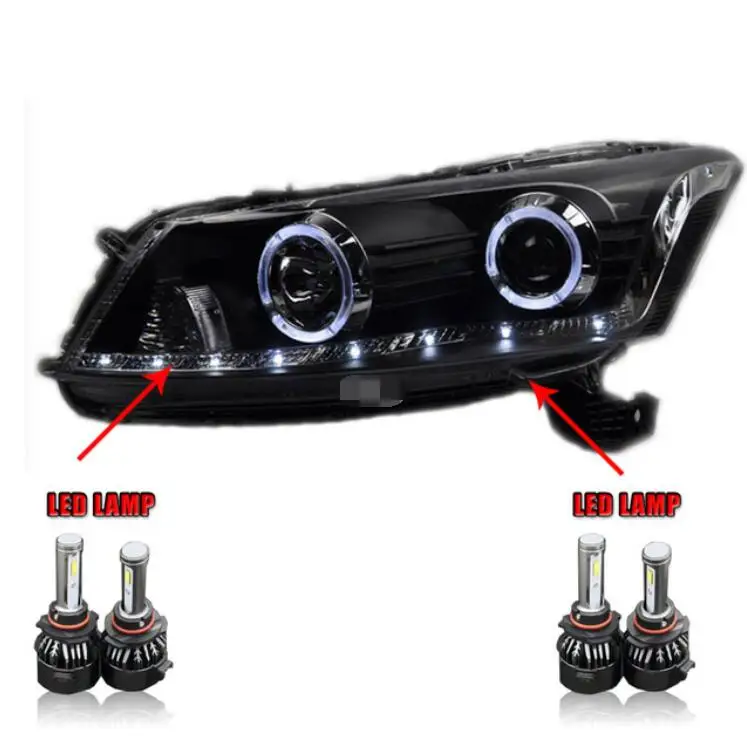 Светодиодный фонарь для Honda Accord 2008-2012 Автомобильный светодиодный фонарь с двойным ксеноновым объективом автомобильные аксессуары дневные ходовые огни противотуманные фары - Цвет: 6000K LED