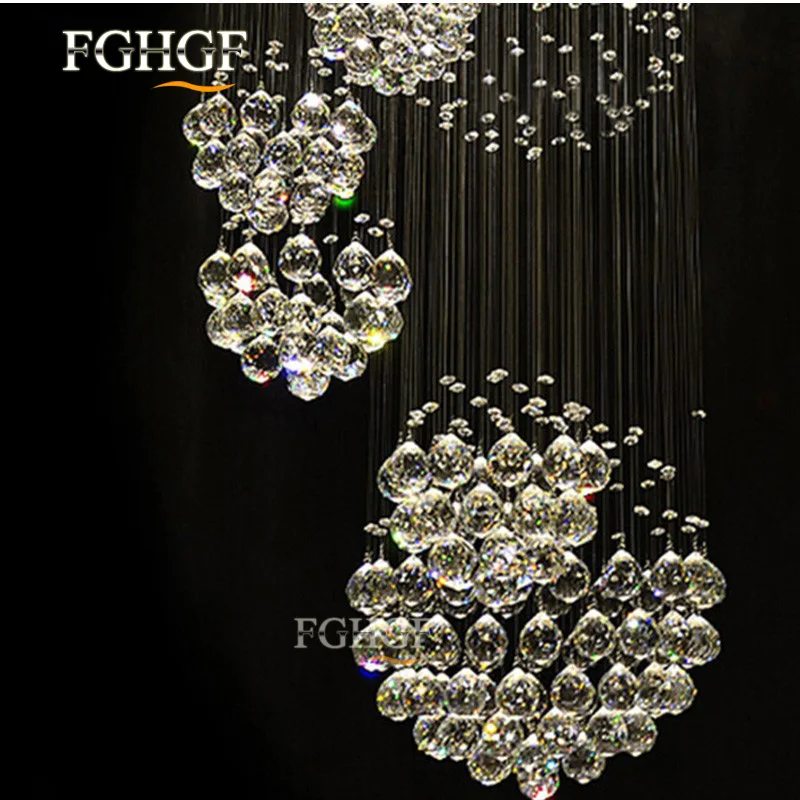 Villa Staircase Lamp Long Living Room Lights Modern Crystal Chandelier LED Lighting Fixture Lustres de cristal Fast Shipping (4)