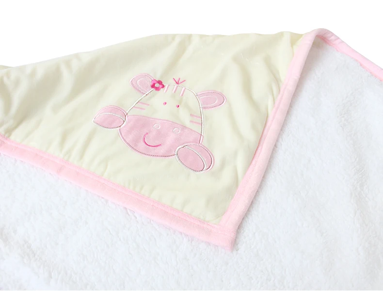 Двухслойное одеяло для новорожденного Детская кроватка для мальчика и девочки очень мягкий флис одеяло для ребенка подарок 76*102 см 450 г