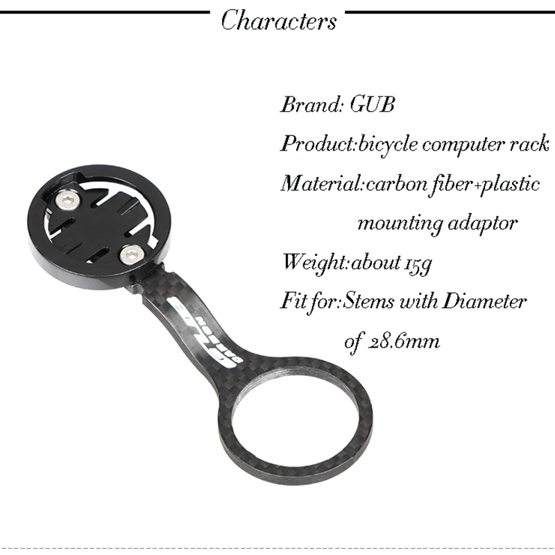 New 15g 3K Carbon Fiber Bicycle Computer Holder Bike Stem Extender Handlebar Computer Cycling Stem Mount For Garmin Bryton GPS