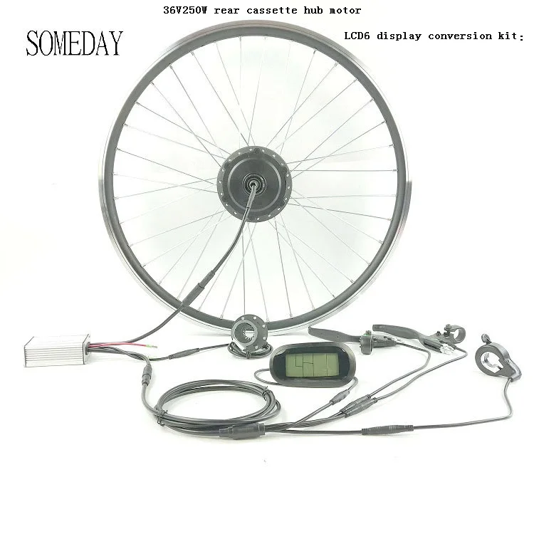 Sale Waterproof ELECTRIC BICYCLE CONVERSION KIT 36v 250w rear cassette hub motor EBIKE with LCD3/LCD6 display 0