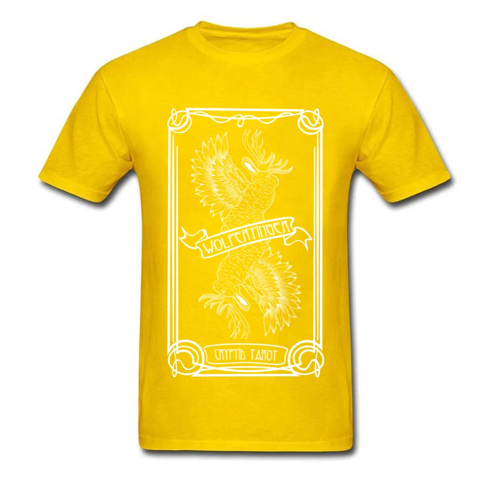 Summer Tops Shirt Summer/Fall 2018 Popular Round Neck 100% Cotton Fabric Tee-Shirt Men Tshirts Cryptid Tarot Series Wolpertinger Cryptid Tarot Series Wolpertinger yellow