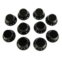 Musiclily métrico tamaño Sombrero estilo plástico Control de velocidad perillas para Gibson Les Paul de guitarra eléctrica Partes, oro Negro (paquete de 20)