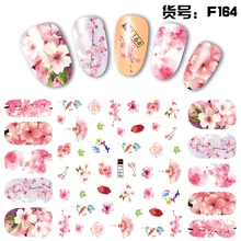 FWC 1 шт. розовый цветок серии 3D тисненые наклейки на ногти Цветок Клей DIY маникюр слайдер ногтей Советы Декоративные наклейки