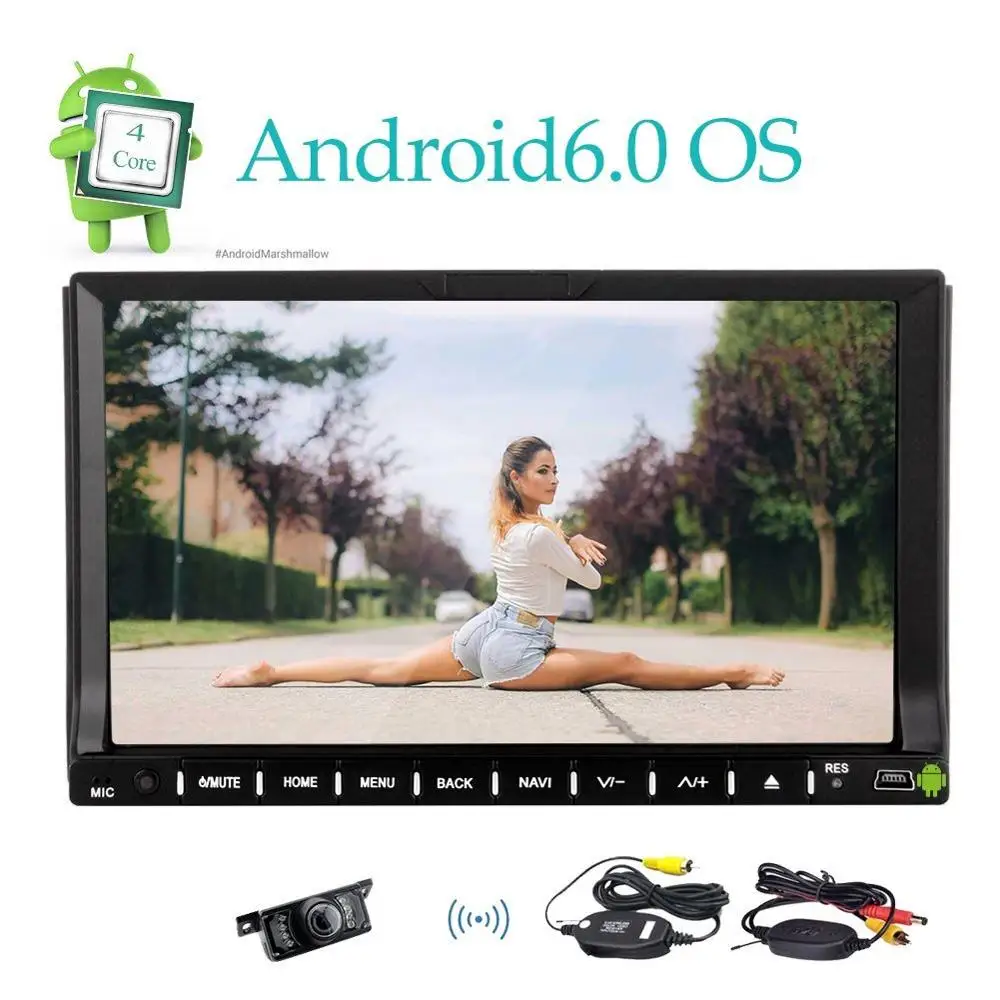 Wireless Rear Camera 7 font b Car b font Stereo Autoradio In Dash 2Din Headunit Dvd