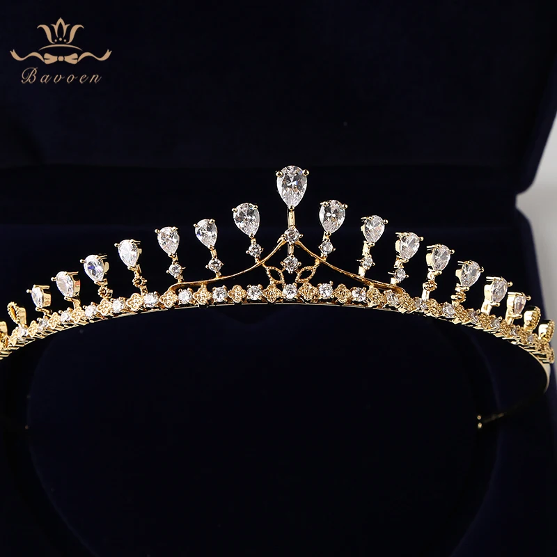 

Elegant Simple Gold/Silver Brides Tiara Crowns Silver CZ Zircon Silver Headpieces Evening Hair Jewelry Wedding Hair Accessories