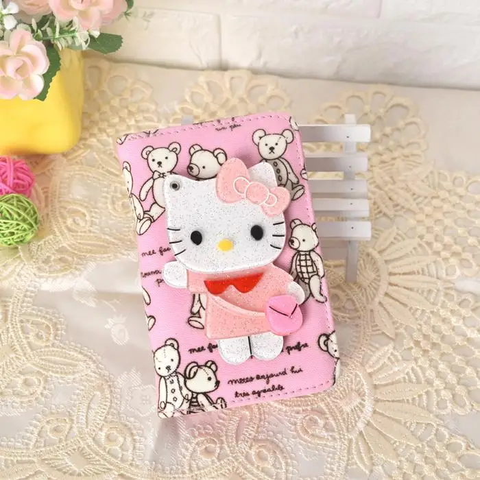 Женские кошельки с рисунком hello kitty, кожаный кошелек hello kitty, кошелек для девушек, клатч, женские вечерние кошельки - Цвет: 14