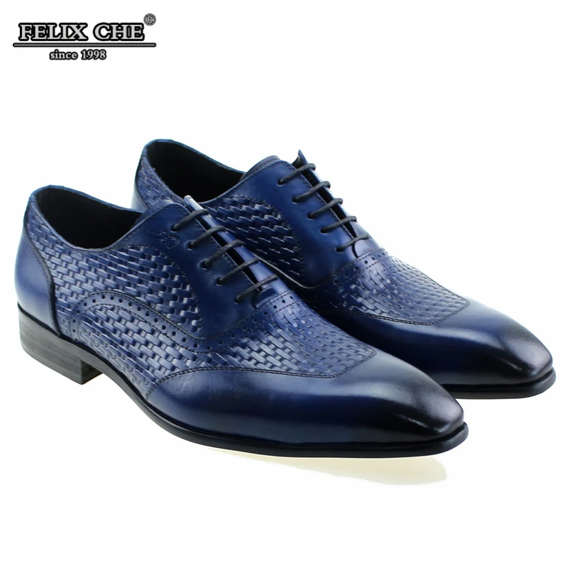 

LUXURY WEDDING SHOES FASHION ITALIAN STYLE GENUINE COW LEATHER BLACK & BLUE OFFICE MENS FORMAL SHOES LACE-UP MEN SHOES OXFORDS
