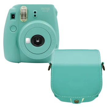 Fujifilm Instax Mini 8 плюс Камера мята с из искусственной кожи сумка - Цвет: Mint