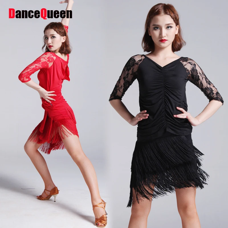 Buy Popular Latin Dance Suits For Young Ladies Red