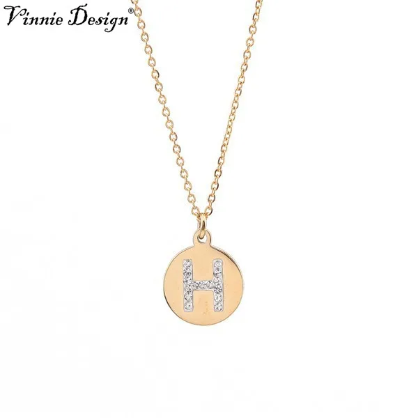 

Vinnie Design Jewelry Gold Initial Letter Pendant Necklace with 45cm Link Chain