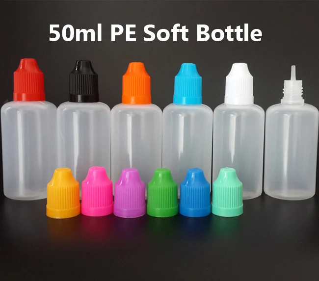 50pcs/lot Mix Colors 50ml Empty Plastic Dropper Bottle E Liquid Juice Refillable Vials With Childproof Cap And Long Thin Tip | Красота и