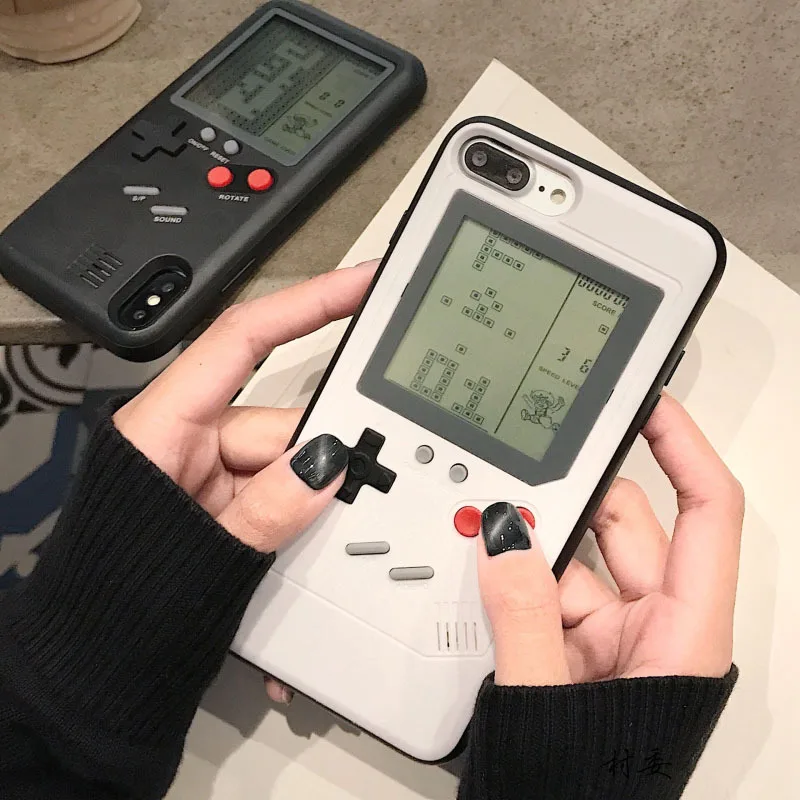 

2018 HOT Classic Tetris Multi-function Phone Case Handheld Child Game Case Cover for iPhone 6 6s 7 8 plus X TPU Back Shell