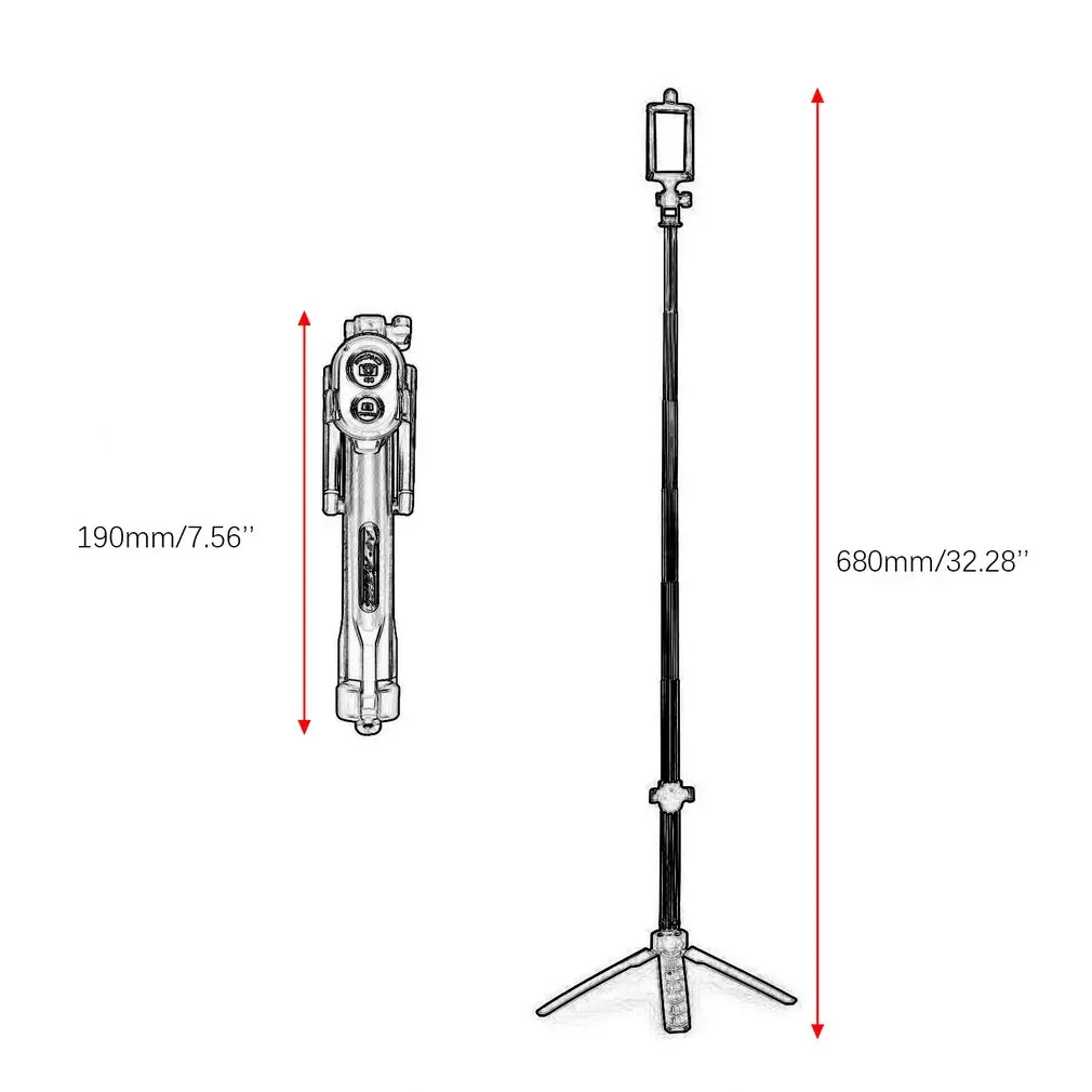 3 в 1 беспроводной селфи палка ручной монопод затвора дистанционного складной штатив для iPhone для Android