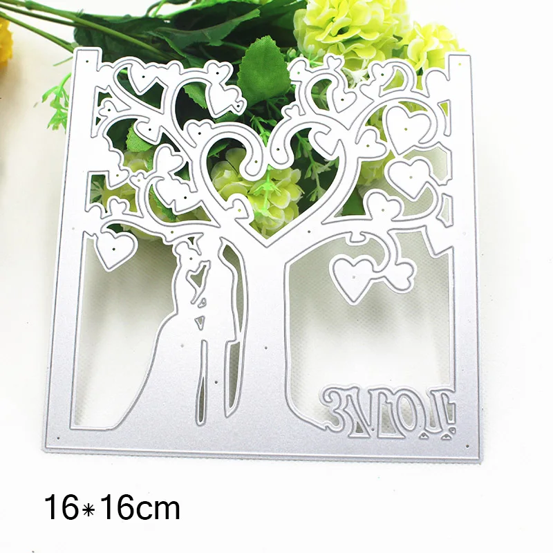 

Frame Wedding Metal Cutting Dies Love Heart Tree Dies Scrapbooking DIY Photo Album Decorations Embossing Dies Paper Cards Making