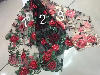 

fashionable tulle embroidery french net lace fabric Cyndi-688-71 with beads for party dress