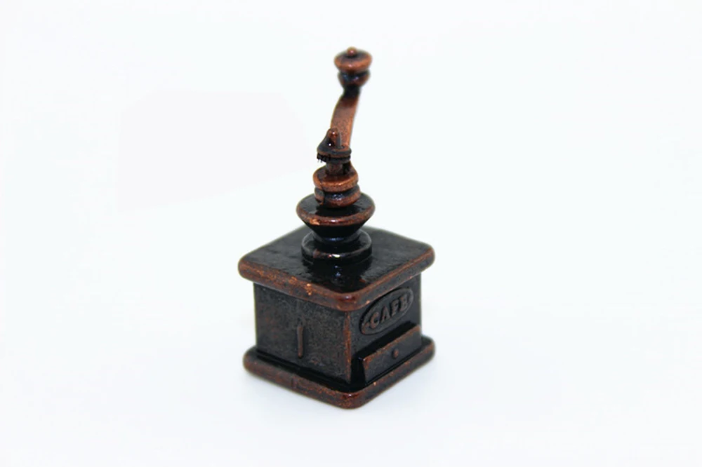 1/12 Dollhouse Miniature Accessories Mini Metal Vintage Coffee Grinder Simulation Furniture Model Toys for Doll House Decoration