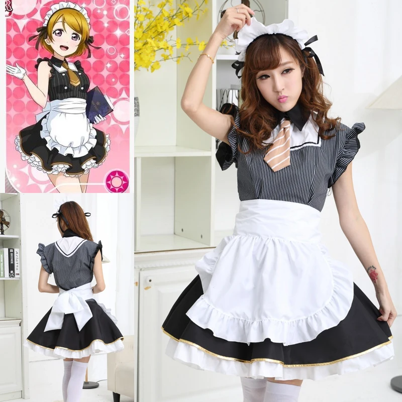 Buy Japanese Anime Love Live Koizumi Hanayo Cosplay Costume Cafe Maid Uniform