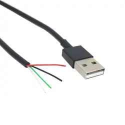 50 pcies/лот USB 2,0 Тип мужской 4 провода открытым кабель для DIY OEM черный Цвет 80 см