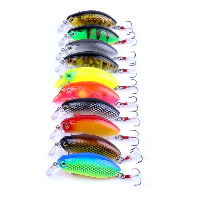 HENGJIA 10pcs 6cm 9.6g hard crankbaits swimbaits wobbler pike carp