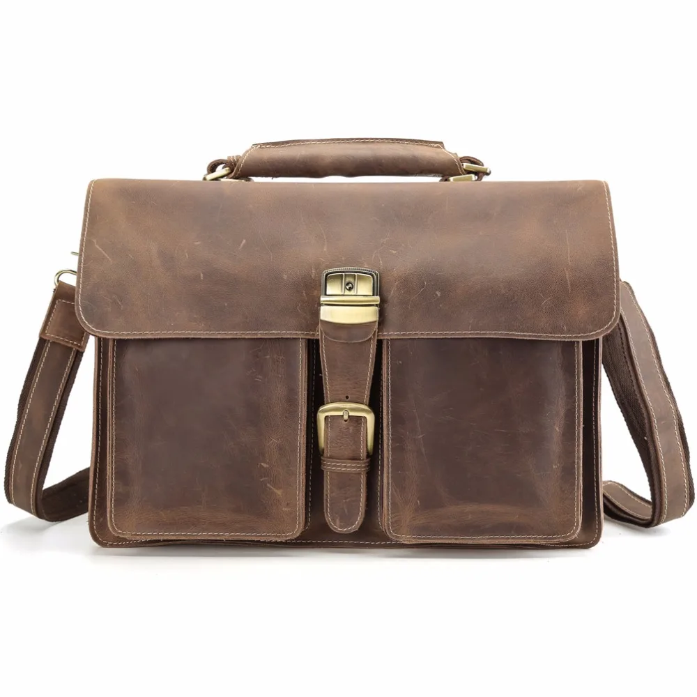NEW Men/'s Business Vintage Briefcase Leather Handbag Messenger Shoulder Case Bag