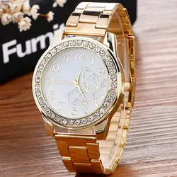 Новые часы Для мужчин Для женщин часы роскоши алмаза Нержавеющая сталь Группа Мода Повседневное Кварцевые наручные часы Relogio Прямая