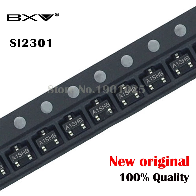 100pcs SI2301DS SI2301 A1SHB SOT-23 MOSFET SMD transistor