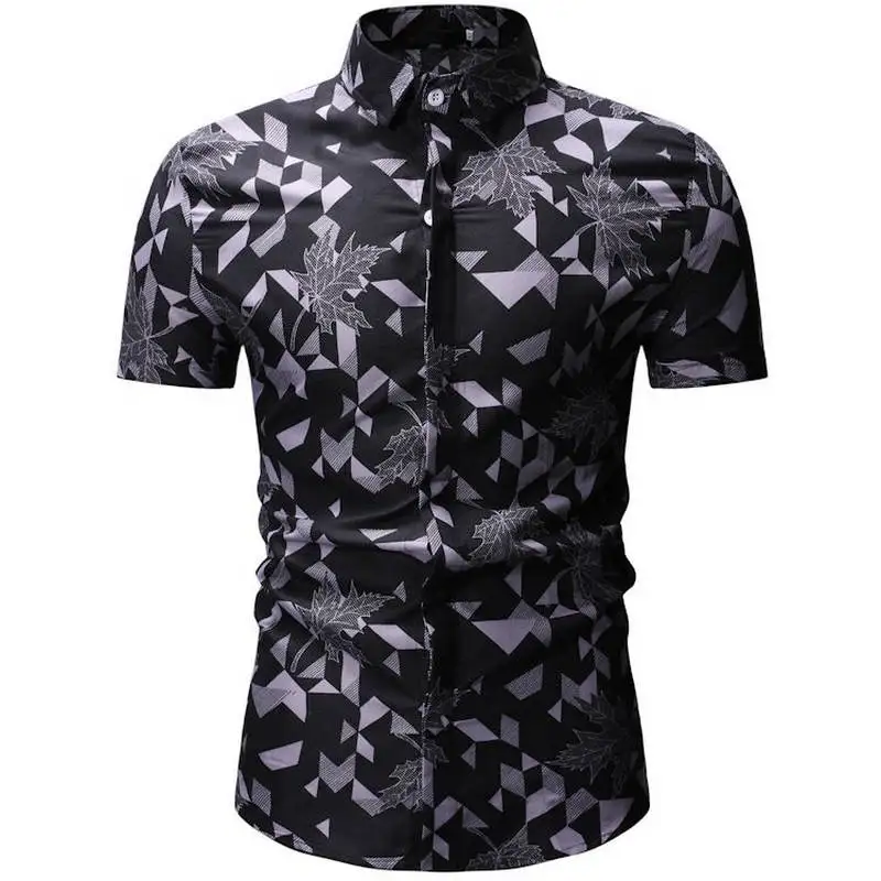 

Mens Summer Beach Hawaiian Shirt 2019 Brand Short Sleeve Plus Floral Shirts European size M-3XL 26 color Men Clothing Camisas
