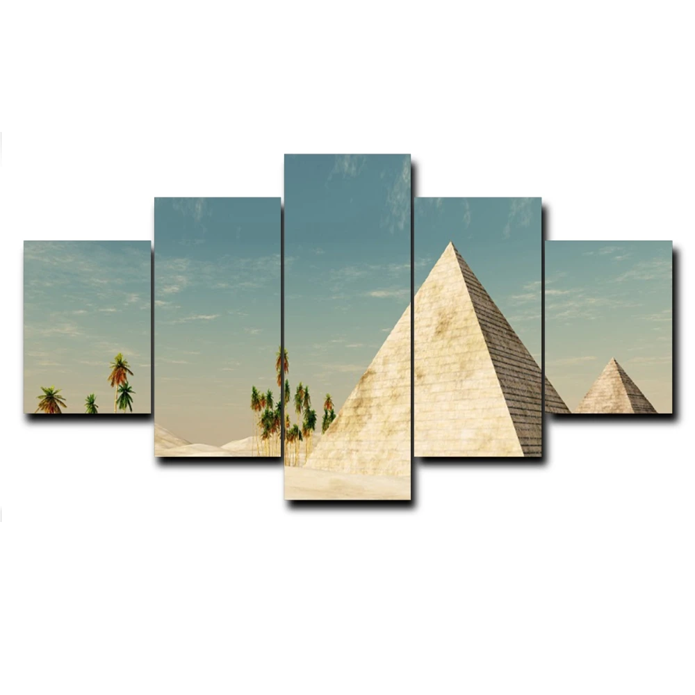 

5 Panel Places of Interest HD Canvas Painting Outside Posters and Prints for Living Room Home Decoration Photo Album No Frame