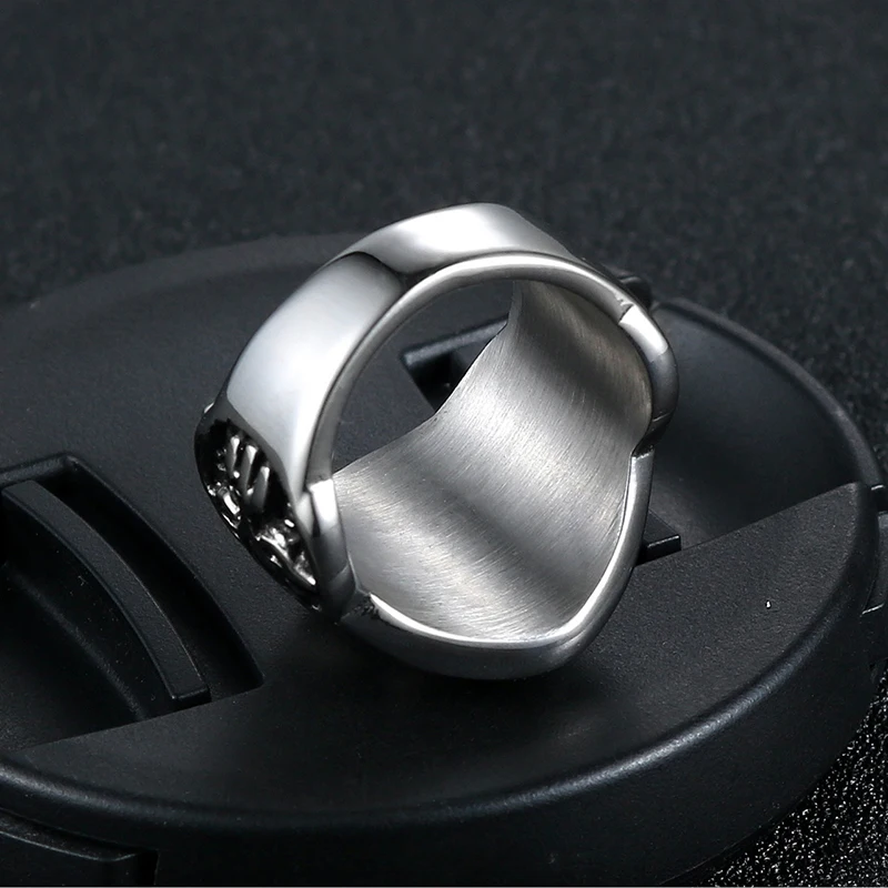 Aibeiou 316L серебряное кольцо из нержавеющей стали Cool Knight Sword Shield