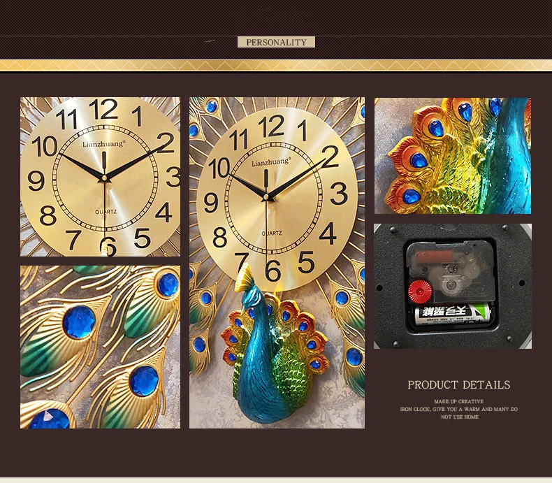 Современный дизайн настенные часы Павлин домашний декор настенные часы 3D Тихий Цифровой Clcok настенные гостиной и спальни большие 3D настенные часы