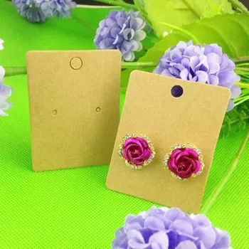 

Jewelry card DIY Hand Made Blank kraft Earring Card For 1 pair Earring Display Custom Logo moq : 1000 pcs Cost Extra Wholesale