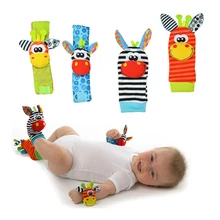 Младенец дети ноги один носок игрушки браслет-погремушка и 0~ 24 месяцев