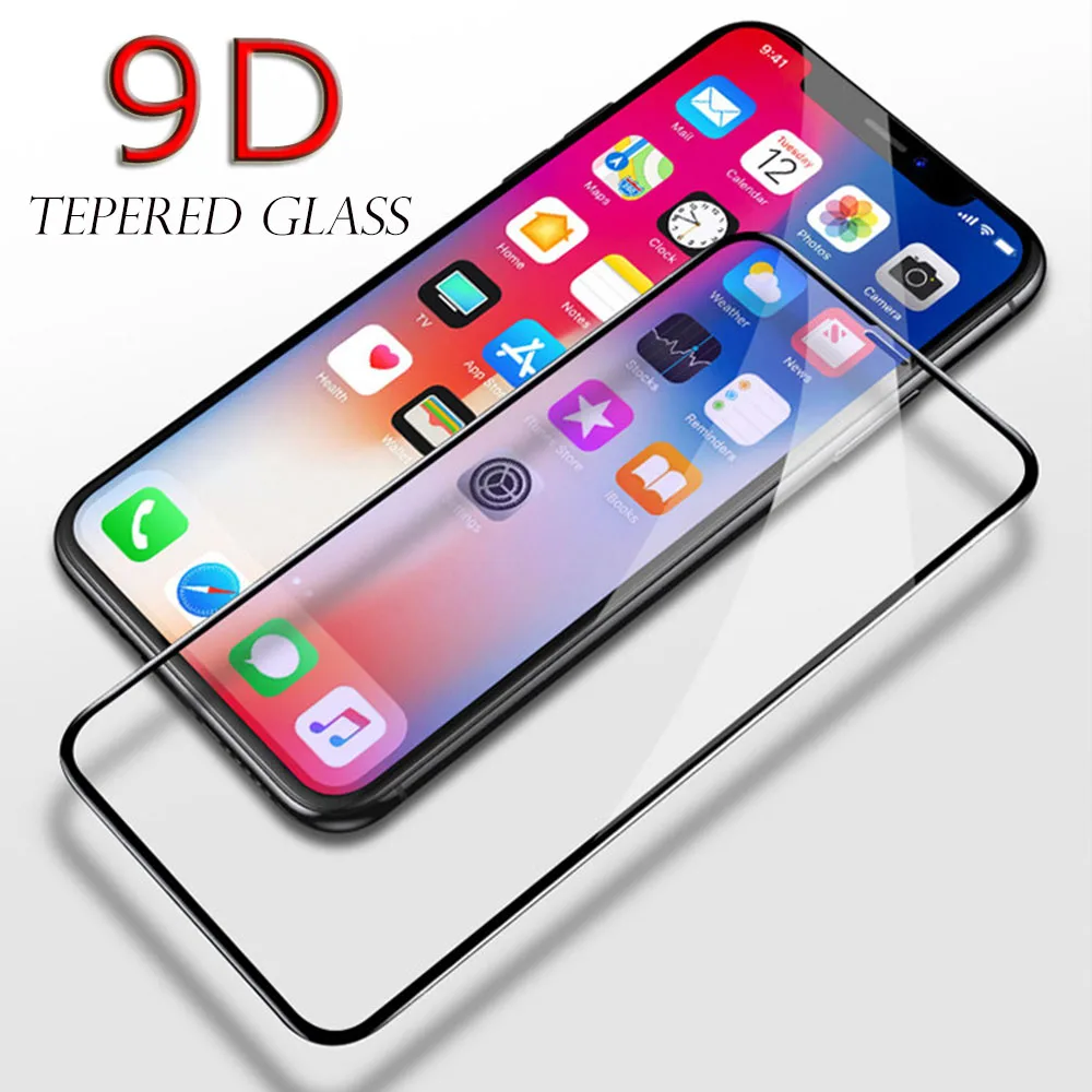 

9D Protective Glass for iPhone X 7 8 6 Plus Glass on iphone 7 6 8 XR XS MAX Screen protector iPhone 7 6 screen protection XR