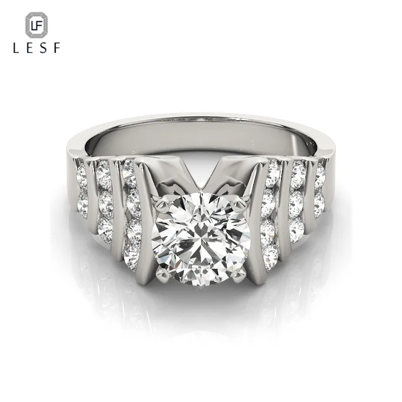

LESF Never Fading Real 925 Sterling Silver Rings Women 1 Carat CZ Diamant Engagement Ring Wholesale Wedding Jewelry