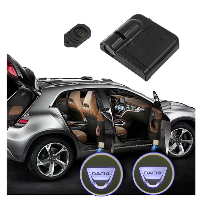 2 قطعة ل داسيا LED باب السيارة مرحبا ضوء شعار العارض ل داسيا المنفضة لوجان 2 Mcv سانديرو Stepway