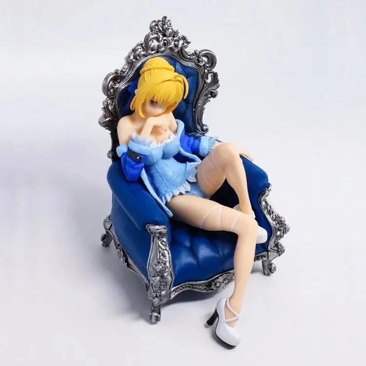 Аниме Fate/stay night сабля фигурка героя трон красный синий saber Nero модель игрушки